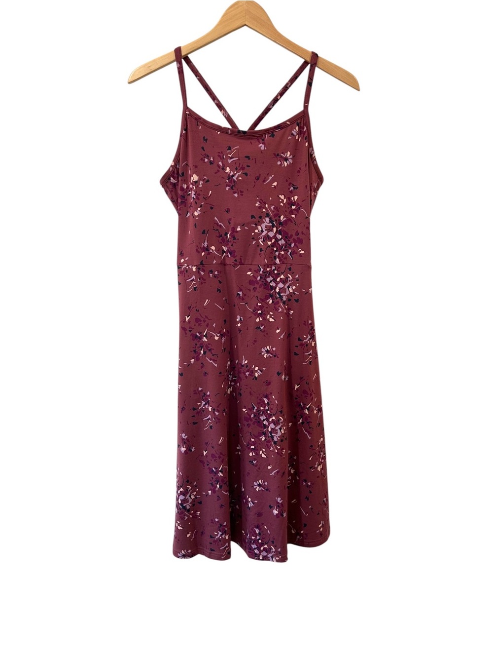 Pact Fit & Flare Midi Dress L short mauve organic Cotton Pockets NWOT